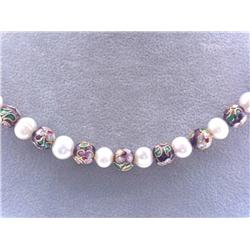 Pearl and Enamel Necklace
