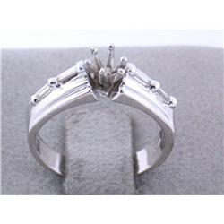 14k White Gold Ring with Diamonds (Semi-Mount)