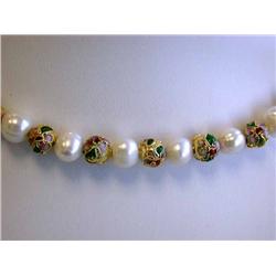 Pearl and Enamel Necklace