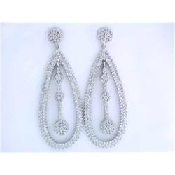 14k White Gold Dangling Earrings with Diamonds