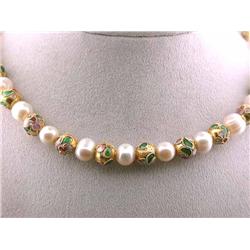 Pearl and Enamel Necklace