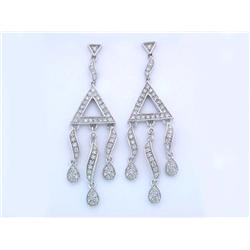 14k White Gold Dangling Earrings