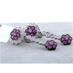 18k GASPARI White Gold Earrings w/ Sapphire & Diamond