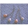 Image 3 : Dangling Pearl and Silver Earrings