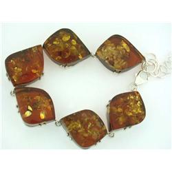 Silver and Amber Bracelet
