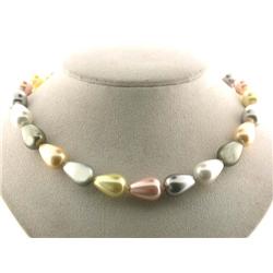 Shell Pearl Necklace with Silver Clasp