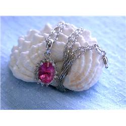 14k White Gold Necklace with Topaz and Diamonds