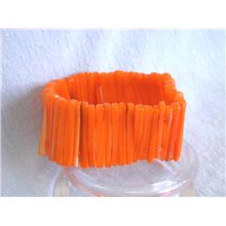 Orange Dyed Mother of Pearl Bracelet