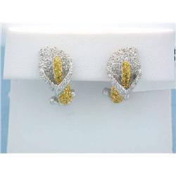 18k White Gold Earrings with Diamonds and Sapphires