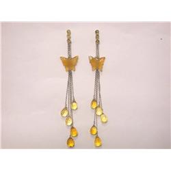 18k White Gold Earrings Citrine