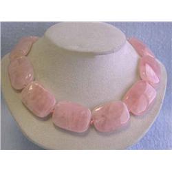 Rose Quartz Necklace with Silver Clasp