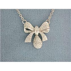 14k Gold Necklace with Ribbon Pendant