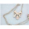Image 2 : 14k Gold Necklace with Ribbon Pendant