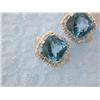 Image 2 : 18k White Gold Earrings with Diamonds and Topaz