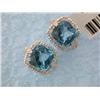 Image 3 : 18k White Gold Earrings with Diamonds and Topaz