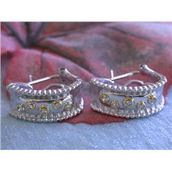 14k White Gold Earrings with Diamonds