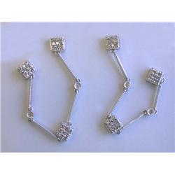 14k White Gold with Diamonds Dangling Earrings