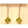 Image 2 : 14kw Gold Earrings with Diamonds and Peridot