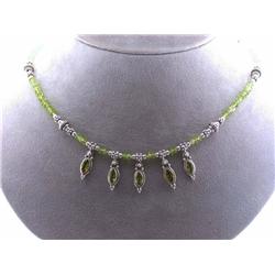 Silver Necklace with Peridot