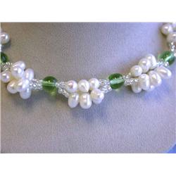 Fresh Water Pearl and Colored Gems Necklace