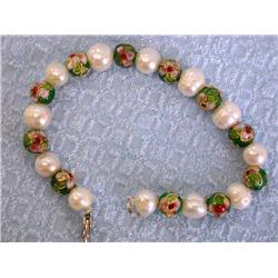 Pearl and Enamel Bracelet