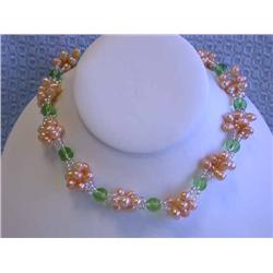 Fresh Water Pearl and Colored Gems Necklace