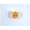 Image 1 : 18k Yellow Gold Ring with Citrine and Diamonds