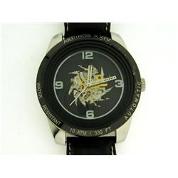 Akribos XXIV Men's AK448SS 'Shutter' Automatic Skeleton Round Stainless Watch