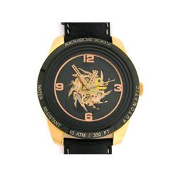 Akribos XXIV Men's AK448RG 'Shutter' Automatic Skeleton Round Rose Gold Watch