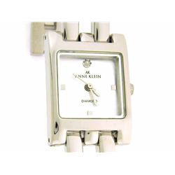 Anne Klein Women's 10-1378SVDI Silvertone Square Dress Watch