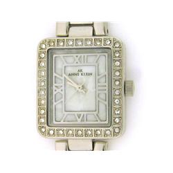 AK Anne Klein Women's Silvertone Watch with Crystals