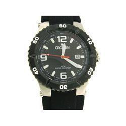 CROTON TACHYMETER BLACK RUBBER STRAP