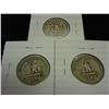 Image 2 : 1942,43 & 44 WASHINGTON SILVER QUARTERS