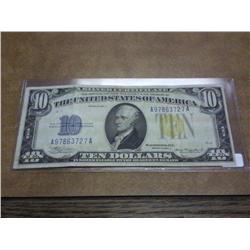 1934-A $10 SILVER CERTIFICATE NORTH AFRICA