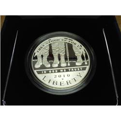 2010 DISABLED VETERANS PROOF SILVER DOLLAR