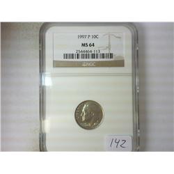 1997-P ROOSEVELT DIME NGC MS64