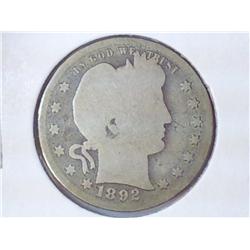1892-S BARBER QUARTER