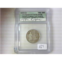 2000-D MASSACHUSETTS QUARTER ICG SIGNATURE SERIES