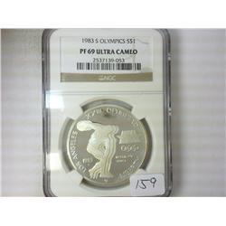 1983-S OLYMPICS SILVER DOLLAR NGC PF69 ULTRA CAMEO