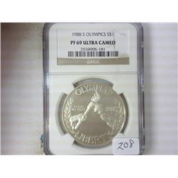 1988-S OLYMPICS SILVER DOLLAR NGC PF69 ULTRA CAMEO