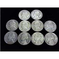 10 35% SILVER JEFFERSON WAR NICKELS
