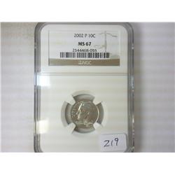 2002-P ROOSEVELT DIME NGC MS67