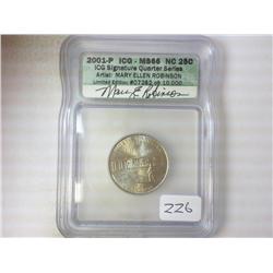 2001-P NORTH CAROLINA QUARTER ICG MS66