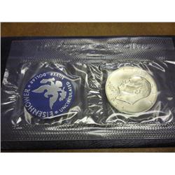 1974-S IKE SILVER DOLLAR (UNC) (BLUE PACK)