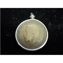 PENDANT WITH 1914 GREAT BRITAIN ONE PENNY
