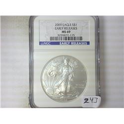 2009 AMERICAN SILVER EAGLE NGC MS69