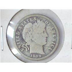 1909 BARBER DIME (VERY GOOD)