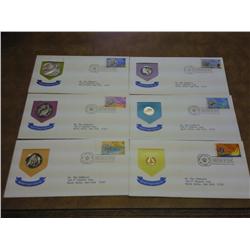 6 PIECE SET OF BRITISH VIRGIN ISLANDS  COIN FDC'S