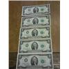 Image 1 : 5 CONSECUTIVE SERIAL # 1976 US $2 FRN'S (CU)