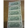 Image 2 : 5 CONSECUTIVE SERIAL # 1976 US $2 FRN'S (CU)